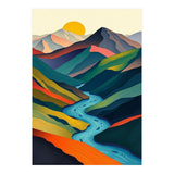 Minimalist Mountain River Landscape (Print Only) thumbnail