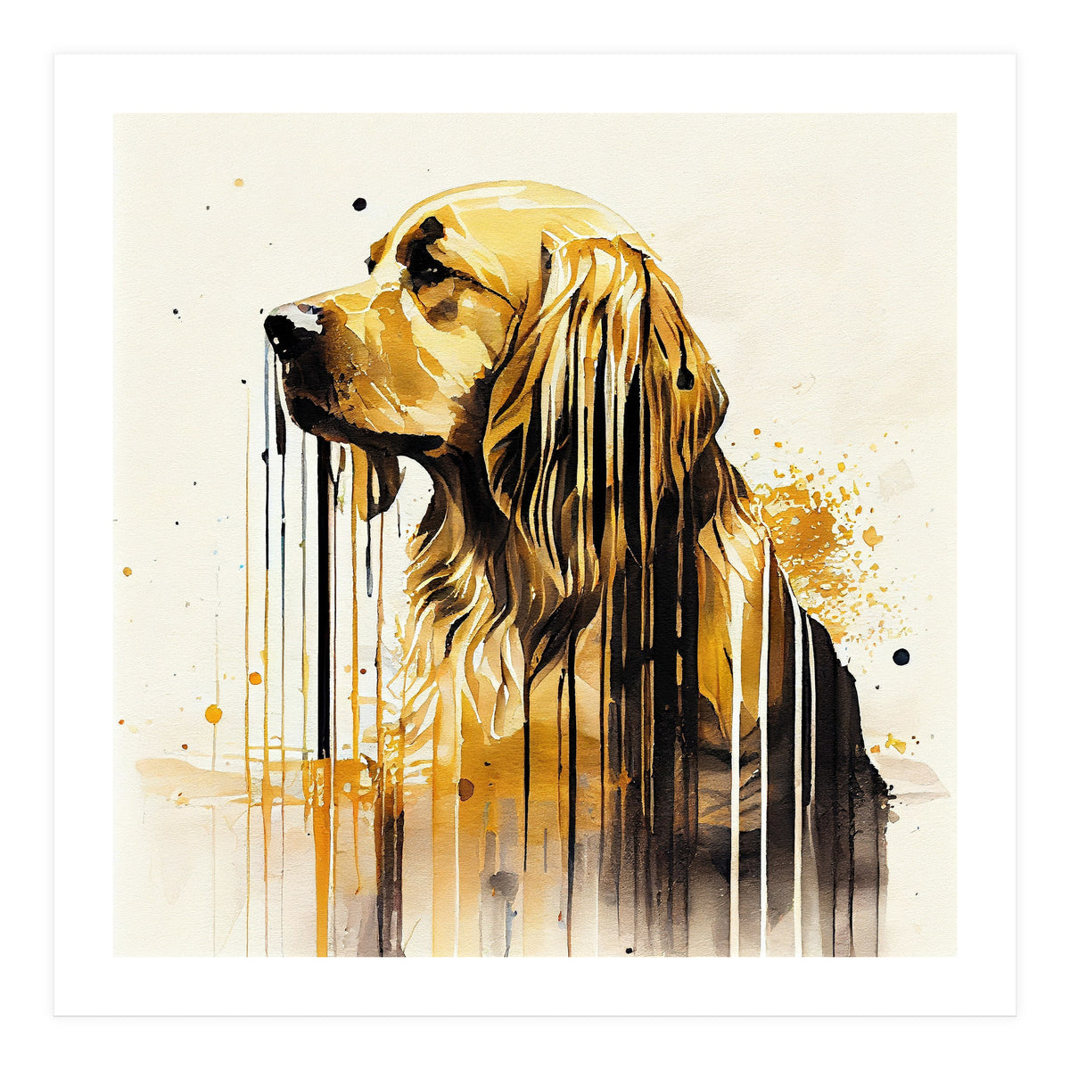 Watercolor Golden Retriever Dog (Print Only)