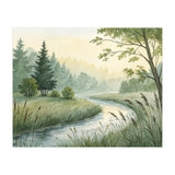 Misty Morning Riverbank: A Woodland Sanctuary (Print Only) thumbnail