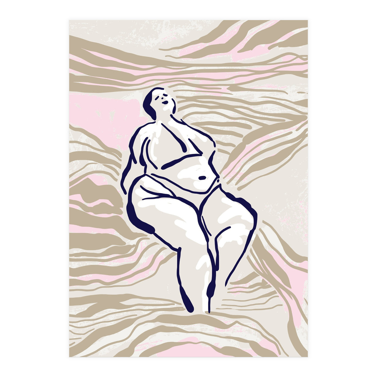 Follow the lines Serene woman in the water (Print Only)