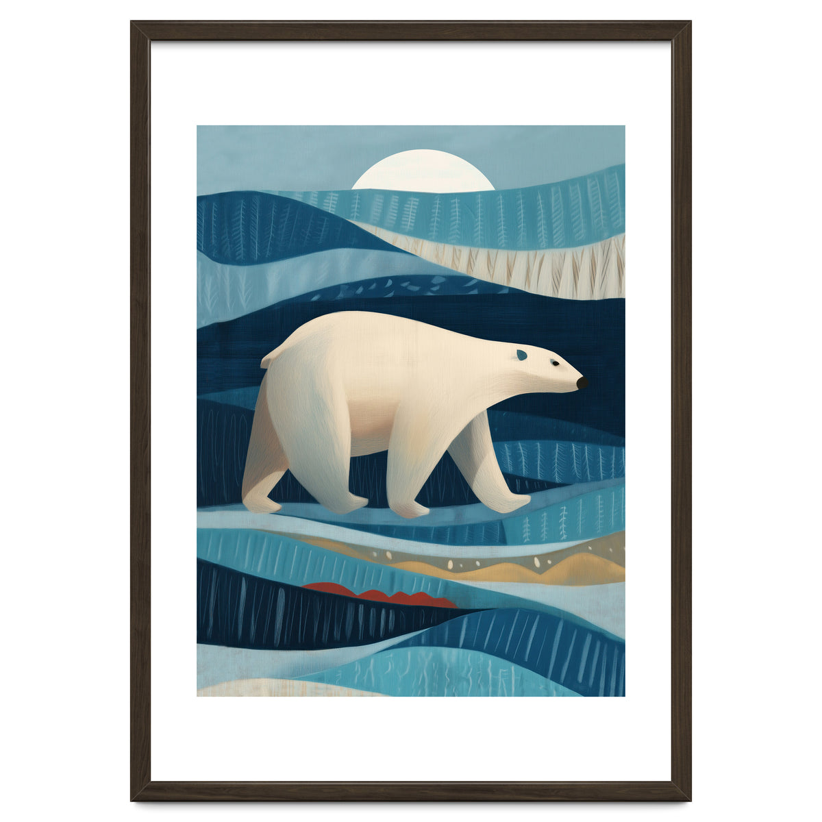 Polar Bear In The Blue Arctic