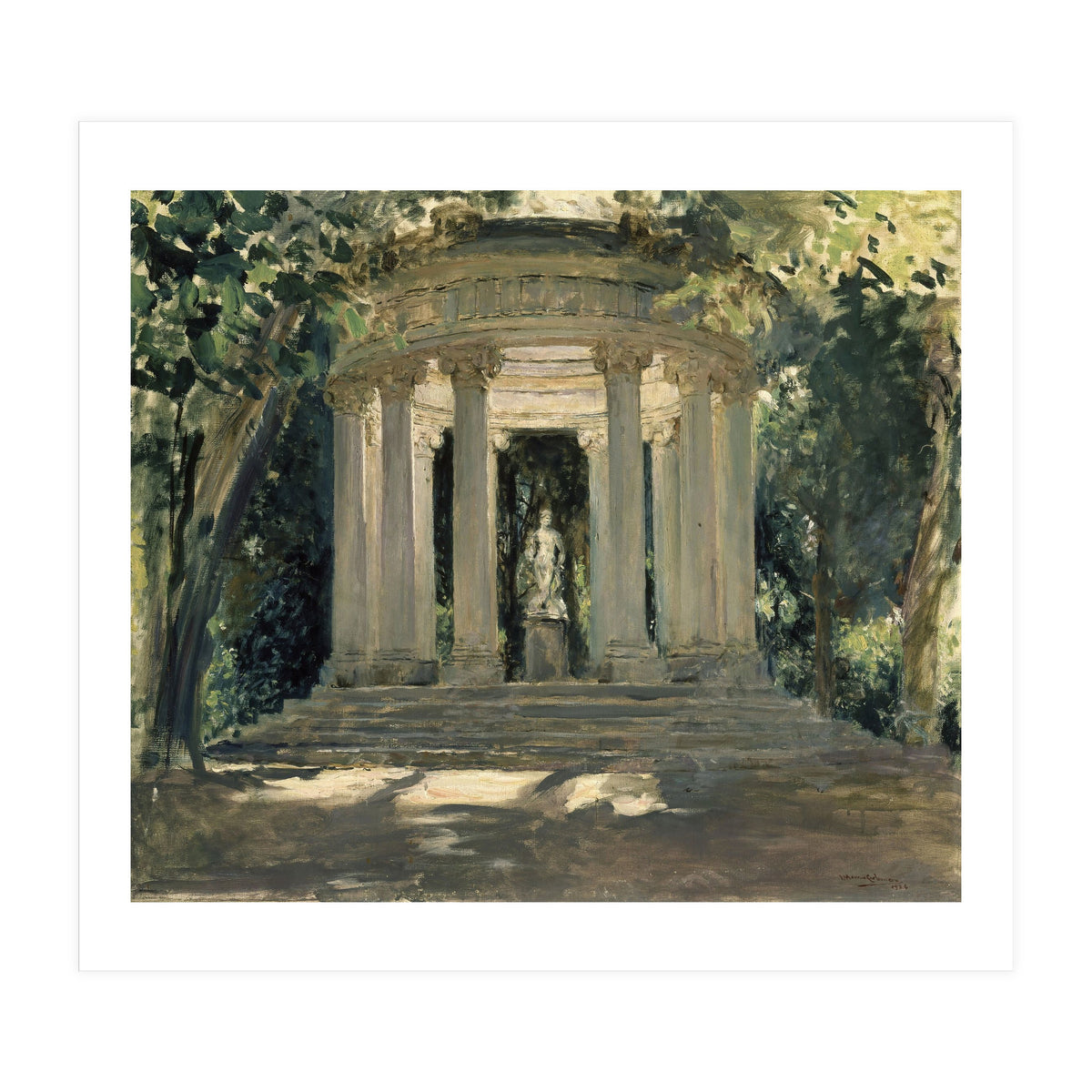 THE VILLA ADRIANA OF TIVOLI (ROME) - 1926 - OIL ON CANVAS - 0.60 X 0.70 M. (Print Only)