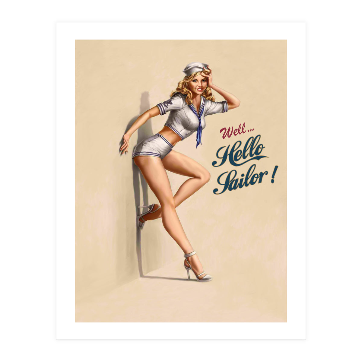 Hallo Sailor Pinup Girl (Print Only)