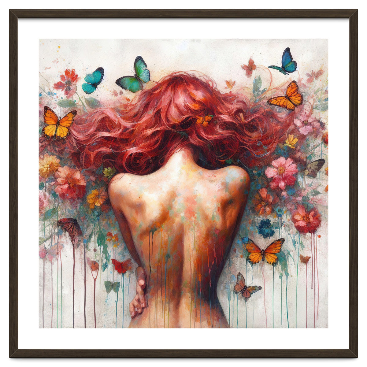 Wild Red Hair Butterfly Back