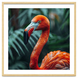 Close Up Of A Vibrant Orange Flamingo Bird thumbnail