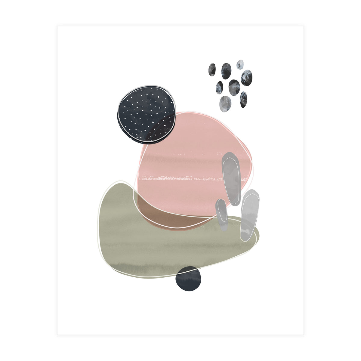 Bold Organic Shapes Pink (Print Only)