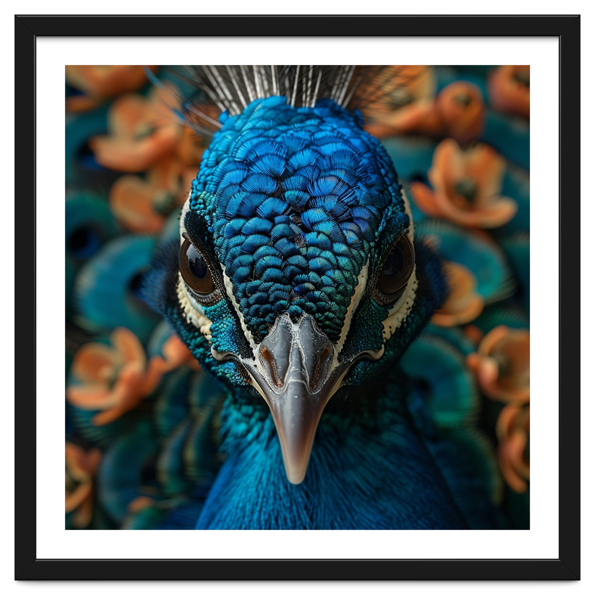 Close Up Portrait Of A Peacock Head