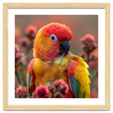 Close Up Of A Sun Conure Parrot With Bright Feathers thumbnail
