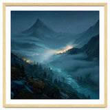 Moonlit Alpine Valley at Night with Shimmering River thumbnail