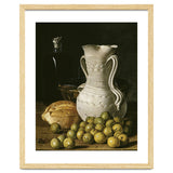 Luis Egidio Meléndez: 'Still Life with Small Pears, Bread, White Pitcher, Glass Bottle, and.., 1760. thumbnail