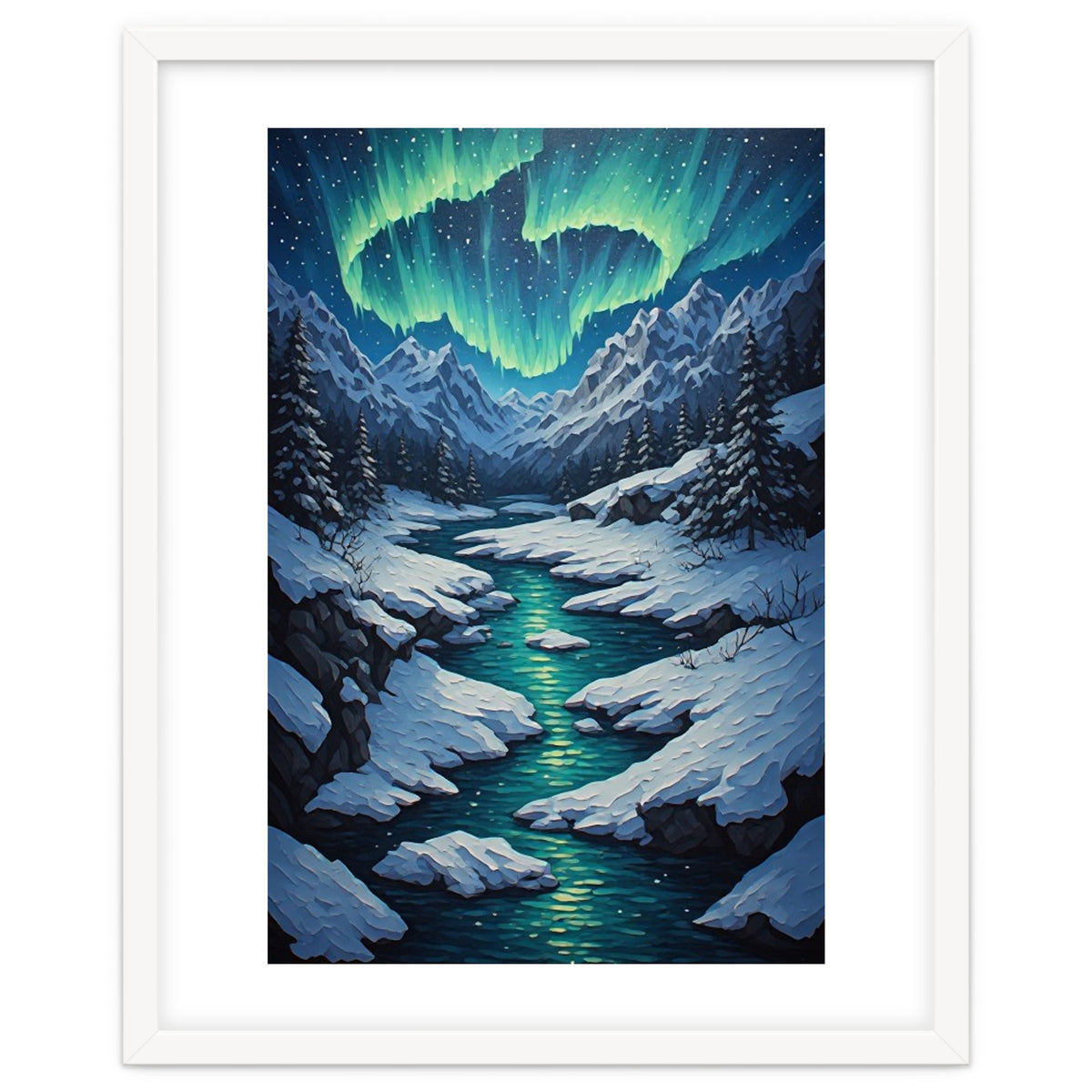 Ethereal Northern Lights: Arctic Winter Valley