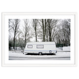 Travel Trailer in the snow road thumbnail