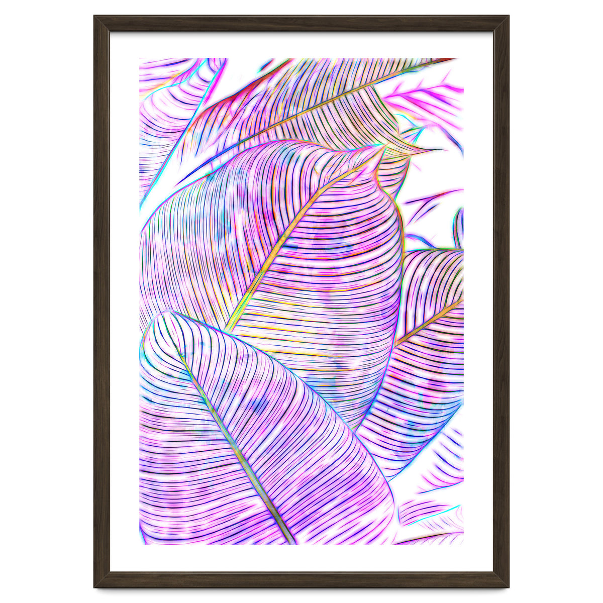 Pink Banana Leaves | Tropical Botanical Jungle | Ultraviolet Purple Nature Plants | Eclectic Forest