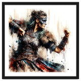 Viking Warrior Woman Watercolor Portrait thumbnail