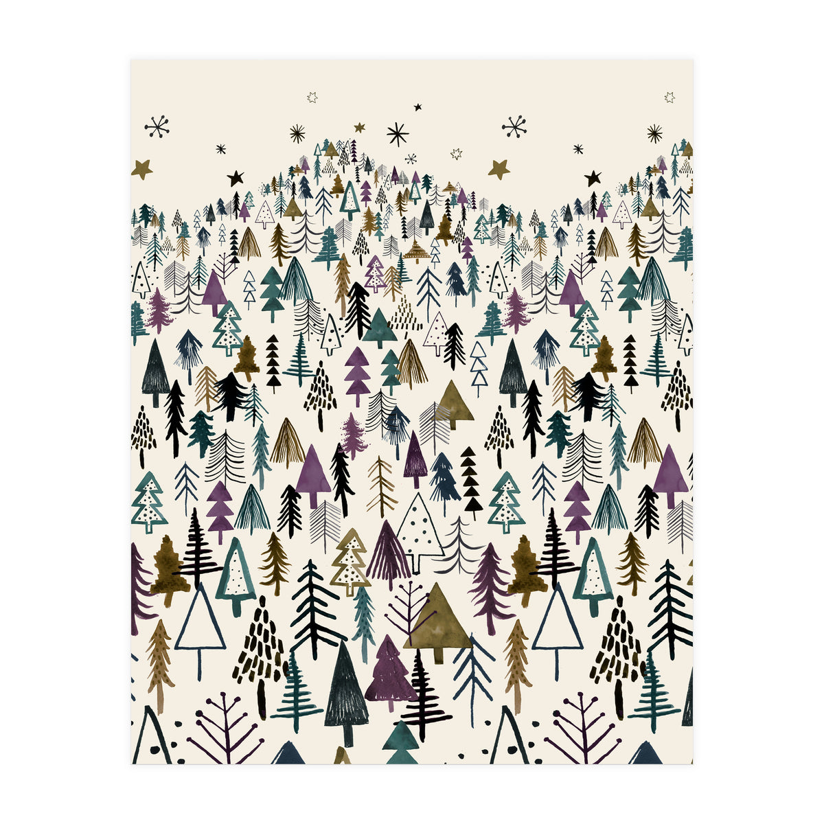 Mountain Forest Trees Winter (Print Only)