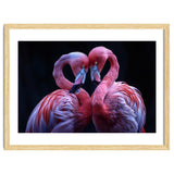 Two Pink Flamingos Forming A Heart Shape thumbnail