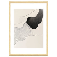 Abstract Black And White Organic Flowing Lines Art