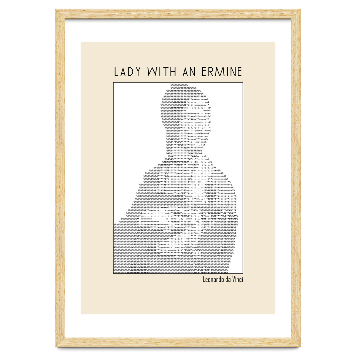 Lady With An Ermine – Leonardo Da Vinci Ascii Art