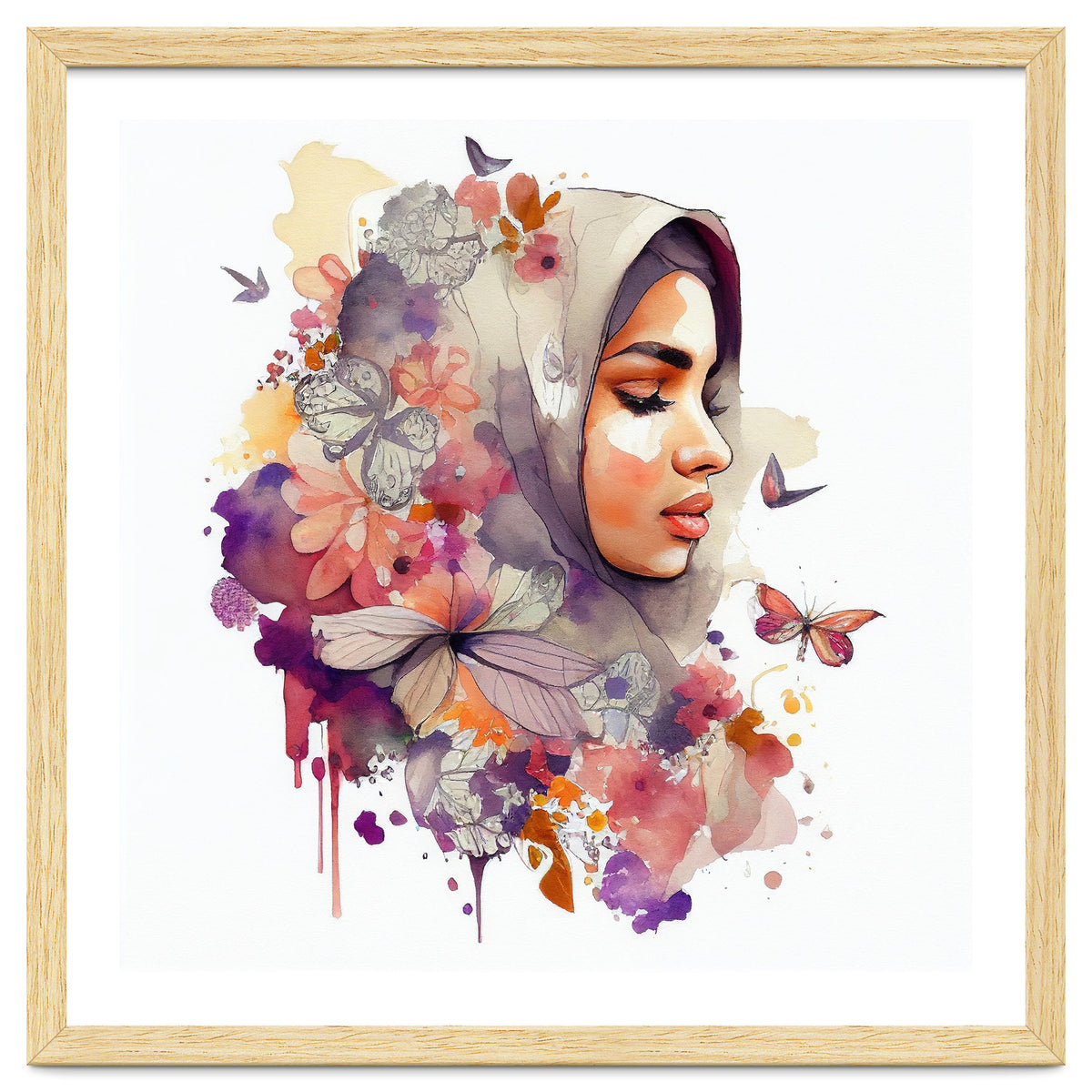 Floral Line Art Veil Profile