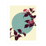 Pink flowers on a blue moon (Print Only) thumbnail