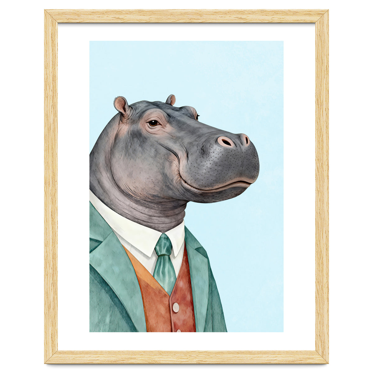 Hippopotamus in Suit