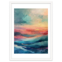 Ethereal Abstract Mountain Mist Painting