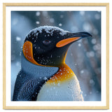 King Penguin Close Up In Snowy Environment thumbnail
