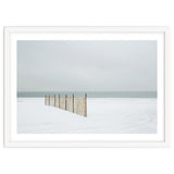 Wood fence in the winter snow beach thumbnail