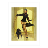Pinup Girl In Black Dress On A Hall Experiencing Sudden Wind (Print Only) thumbnail