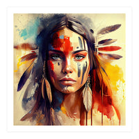 Powerful American Native Woman #3 (Print Only)