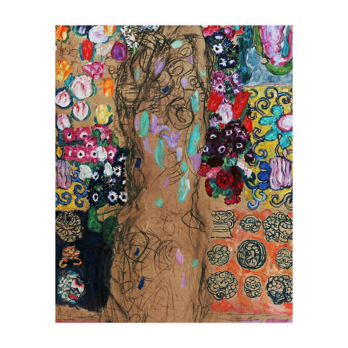 Gustav Klimt / 'Retrato de Maria Munk', 1917, Oil on canvas, 180 x 90 cm. (Print Only)