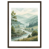 Serene River Valley in Soft Watercolor thumbnail