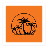 Palm Trees And Sunset in Black (Print Only) thumbnail