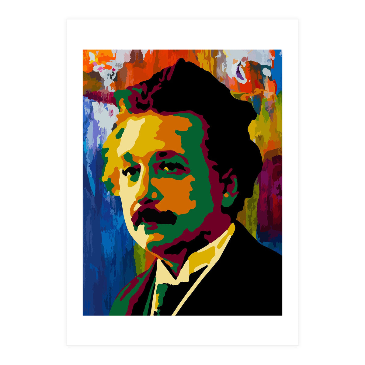 Albert Einstein Colorful Abstract (Print Only)