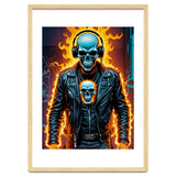 Fiery Skeleton Biker In Headphones thumbnail
