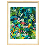 The Midnight Jungle, Botanical Nature Plants Tropical Forest, Watercolor Painting Floral Palm thumbnail
