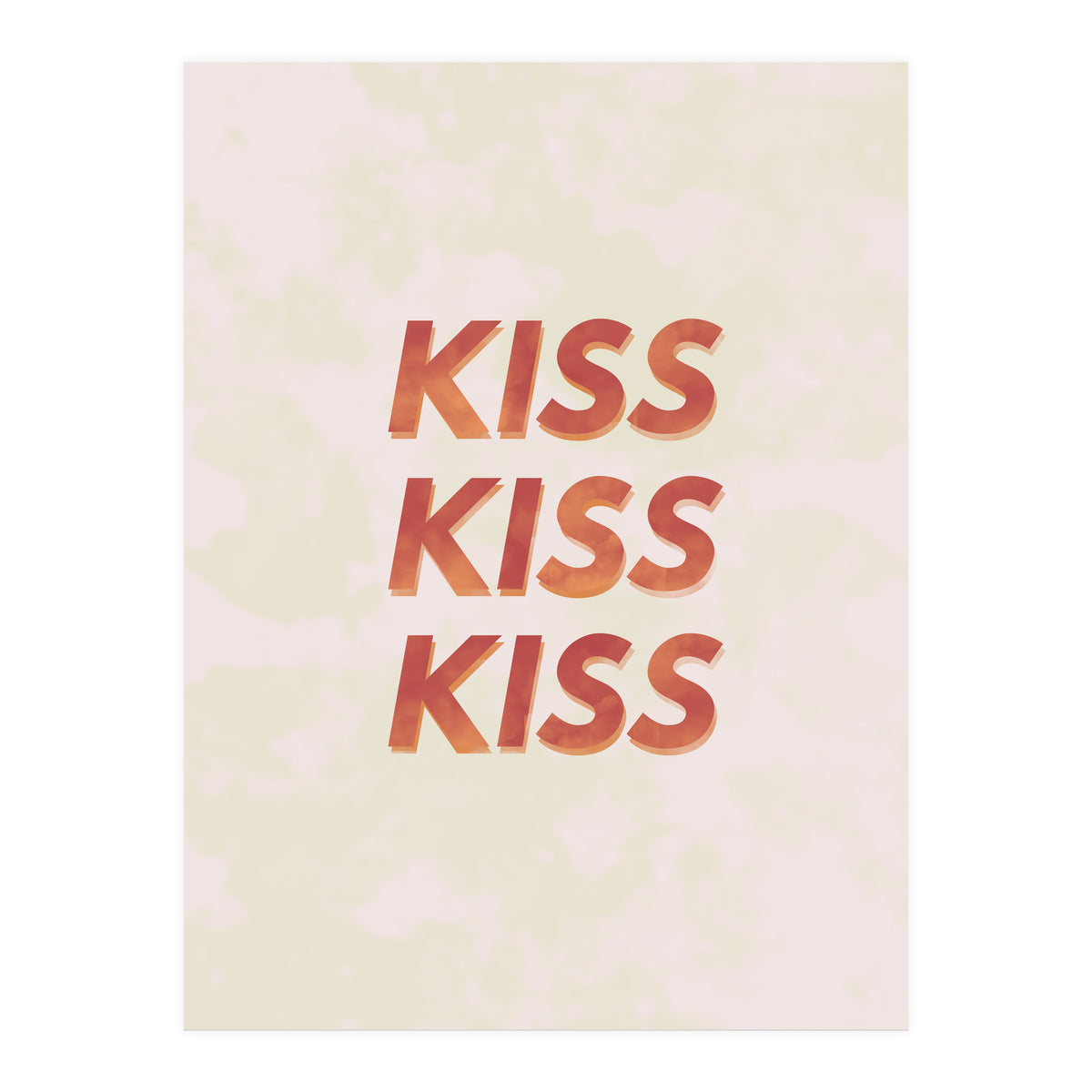 Kiss Kiss Kiss Love Typography (Print Only)