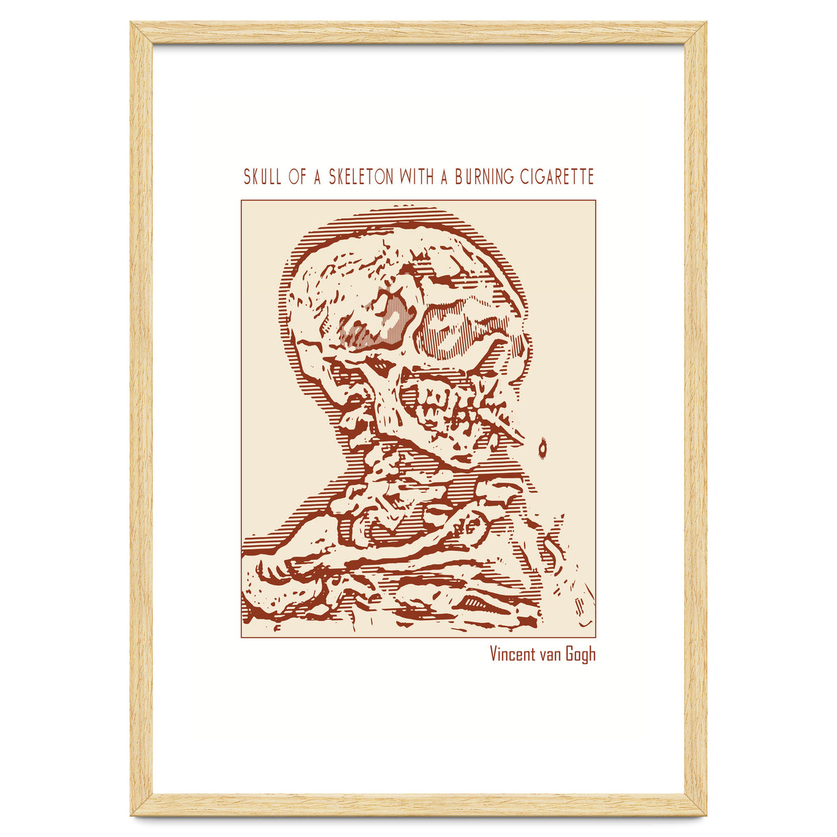 Skull Of A Skeleton With A Burning Cigarette