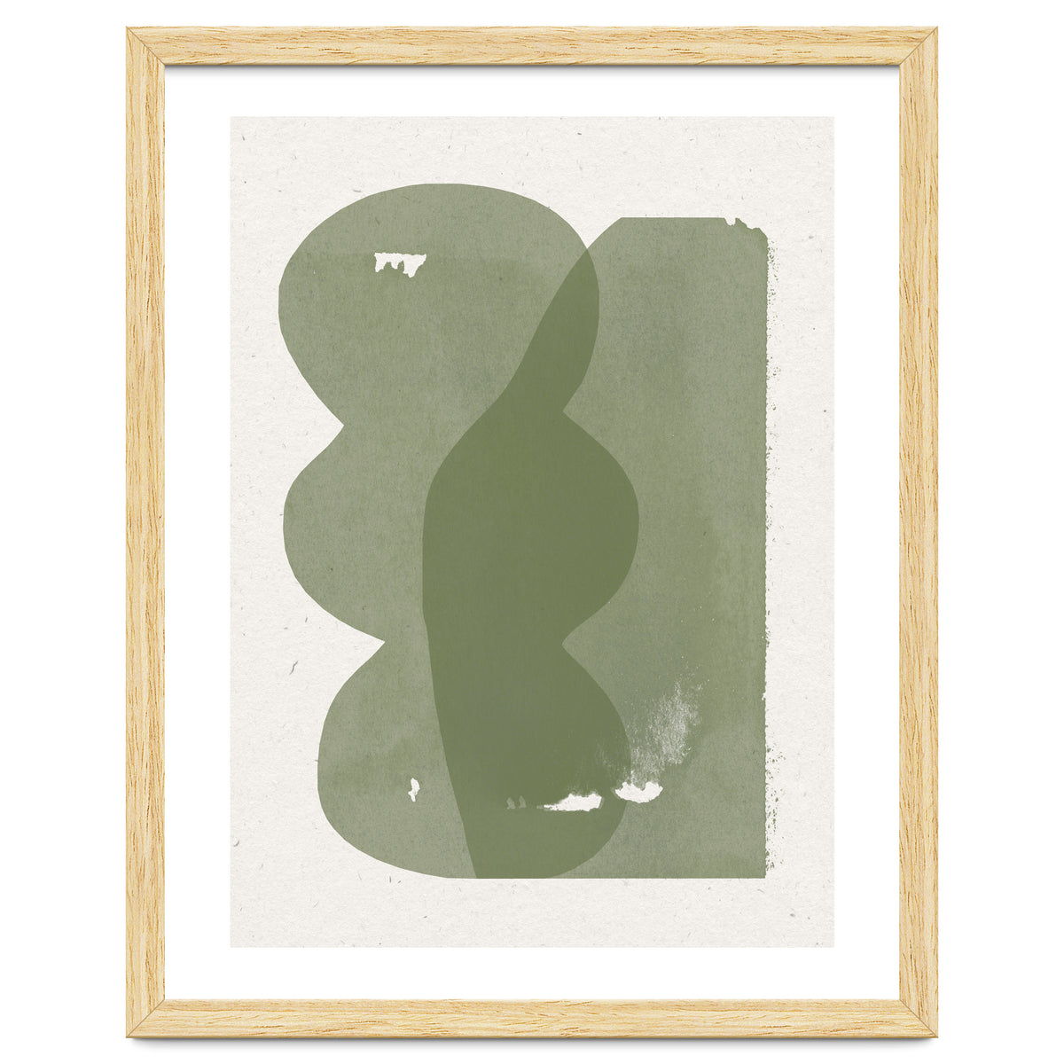 GREEN WATERCOLOR SHAPES NO.1