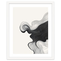 Abstract Black And White Wavy Lines Flowing Organic Shape