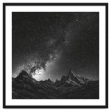 Starlit Mountain Majesty: Detailed Monochrome Milky Way thumbnail