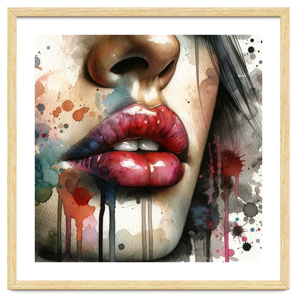 Watercolor Women Lips #1
