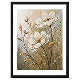 Elegant White Anemone Floral Oil Painting thumbnail
