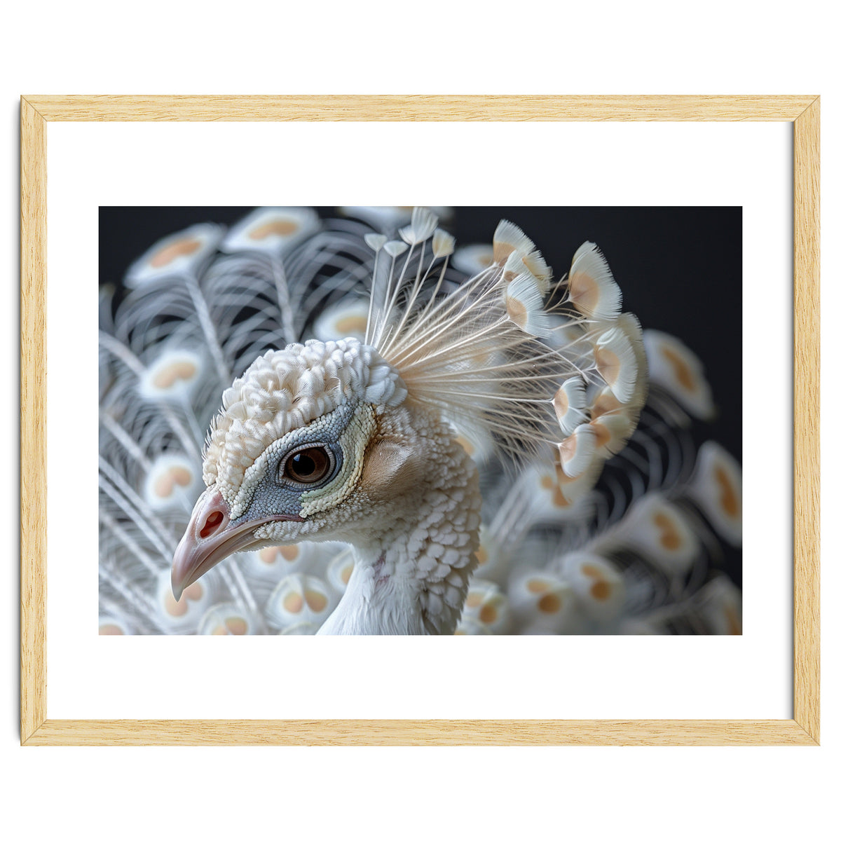 Close Up Albino Peacock Bird Portrait
