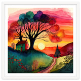 Watercolor Folk Art Sunset thumbnail