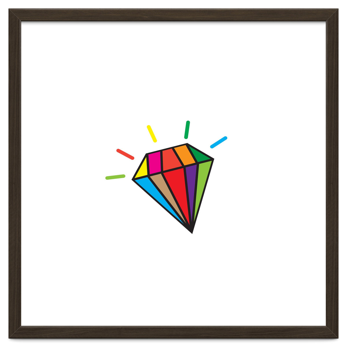 Rainbow colorful diamond