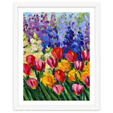 Vibrant Summer Tulip Garden Oil Painting thumbnail