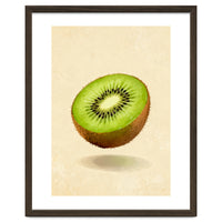 Kiwi Slice, Watercolor Fruit, Fresh Green Art