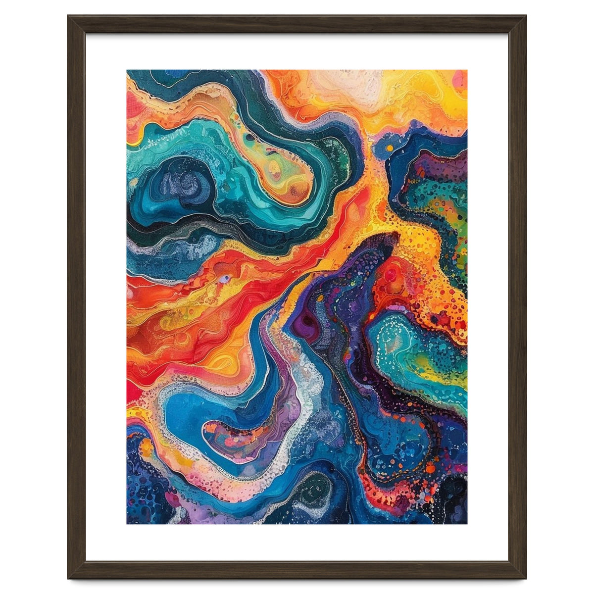 Vibrant Fluid Acrylic Pour Abstract Art