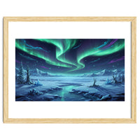 Arctic Glow: Northern Lights Winter Landscape